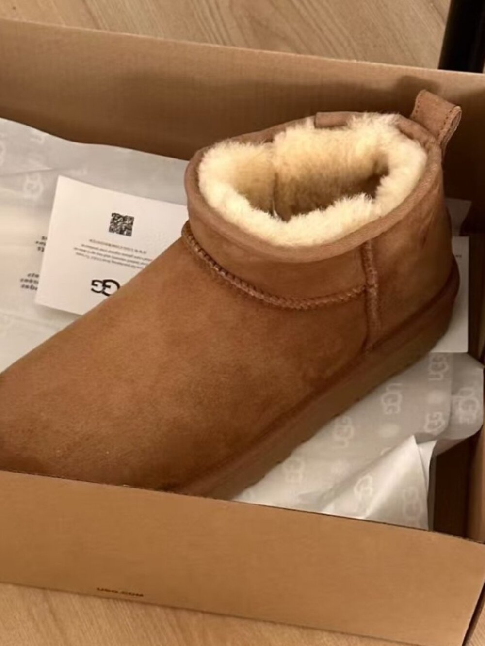 UGG Mini Booties in Chestnut Tan - Picture 3 of 7